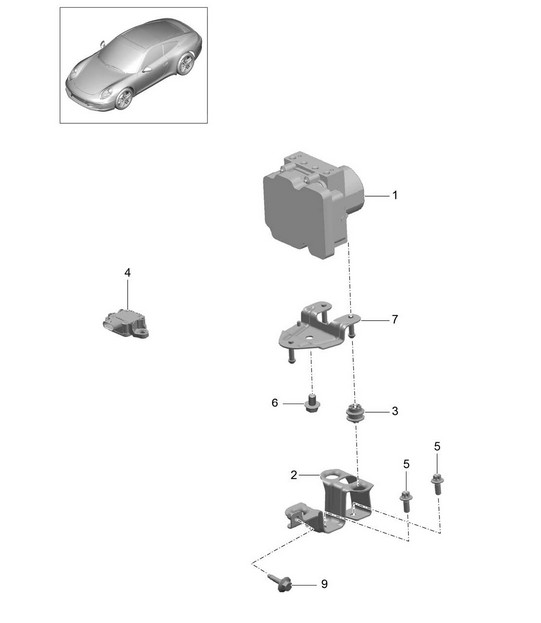 Hydraulic unit / anti-locking brake syst. -abs- 991.1 2012-16