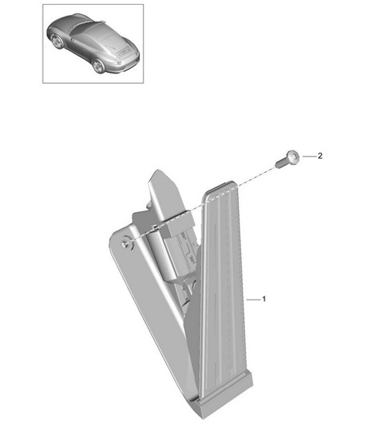 Diagram 702-010 Porsche Cayman 718C (982C) 2017>> Hand Lever System, Pedal Cluster 