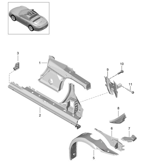 Diagram 801-060 Porsche 356 (1950-1965) Body