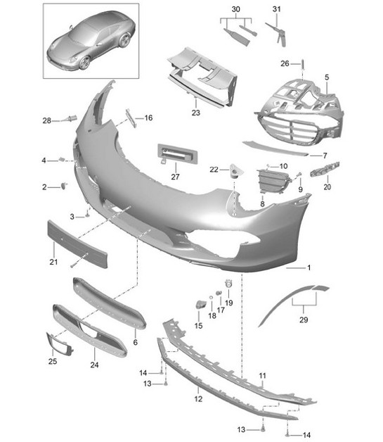 Diagram 802-000 Porsche 997 (911) MK1 2005-2008 Body