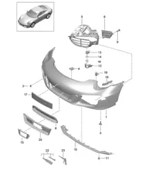 Front bumper - Sport Design package - 991.1  2012-16 (PR:XAA,XAS, XAT)