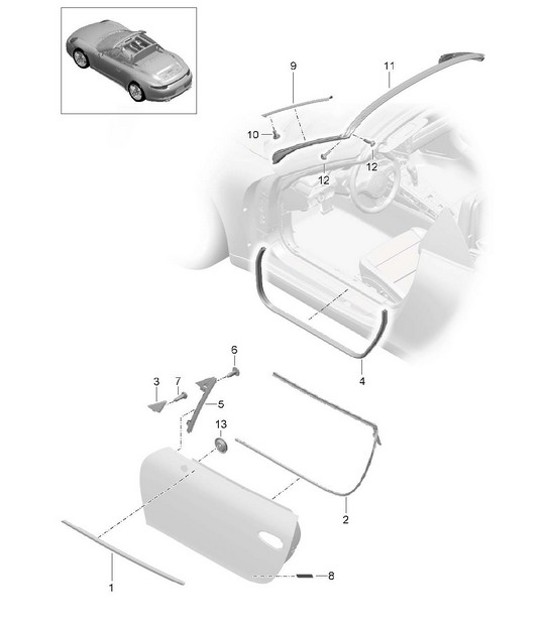 Diagram 804-015 Porsche 991 (911) MK1 2012-2016 Body