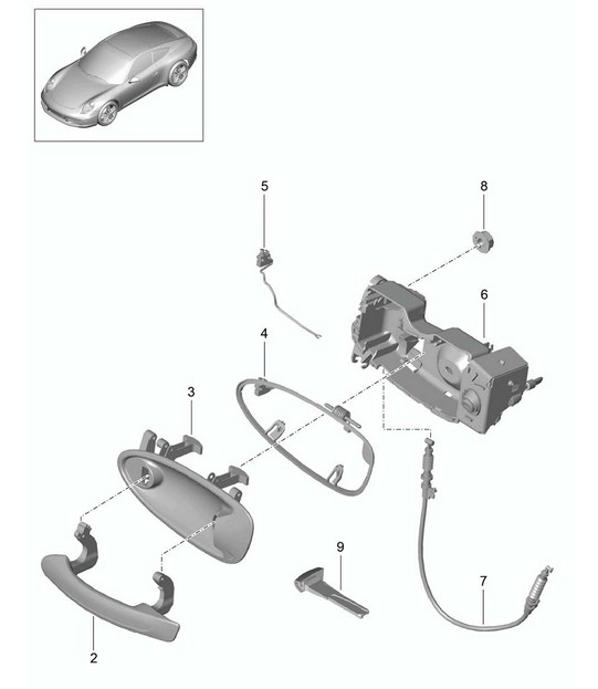 Door handle 991.1 2012-16