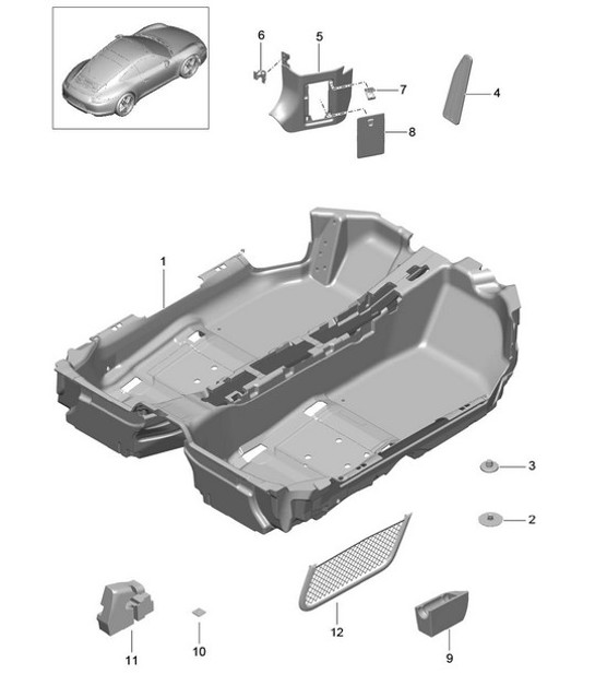 Diagram 807-010 Porsche Boxster GTS 718 4.0L PDK (400 Bhp) Body