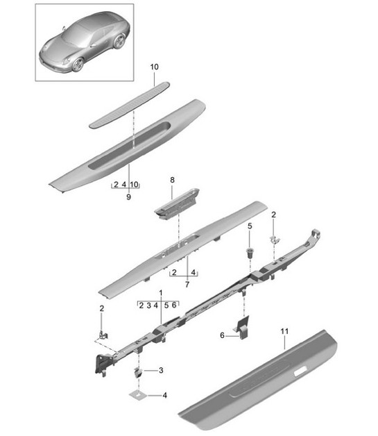 Diagram 807-015 Porsche 356 (1950-1965) Body