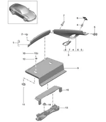 Linings c-pillar, Rear - COUPE - 991.1 2012-16