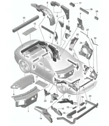 Body / sound absorbers - COUPE - 991.1 2012-16
