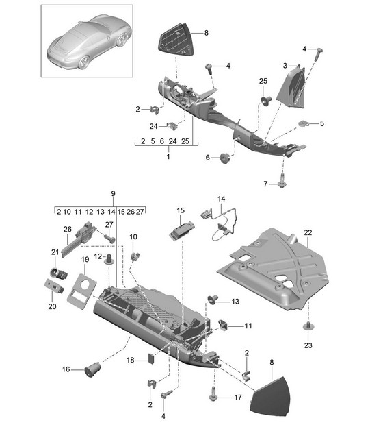 Glove box and Trim (drivers side) 991.1 2012-16