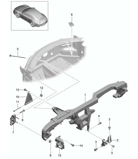 Retaining frame / Dashboard 991.1 2012-16