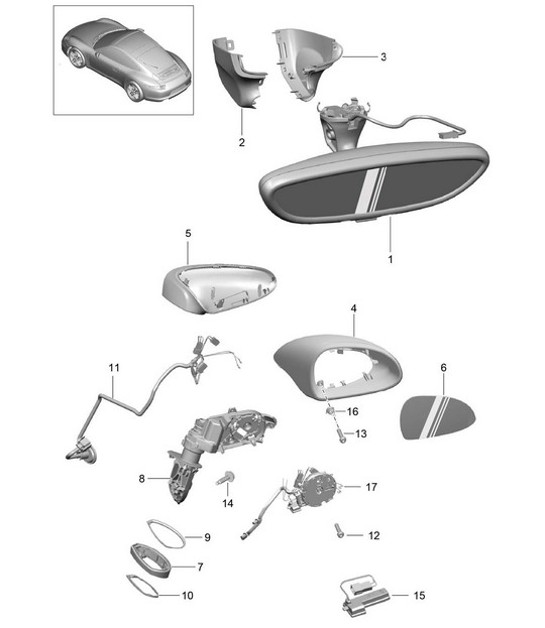 Diagram 809-050 Porsche 997 (911) MK1 2005-2008 Body