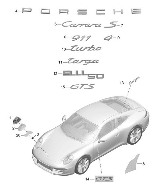 Diagram 810-000 Porsche 996 GT3 MKII 2003>> Carrocería