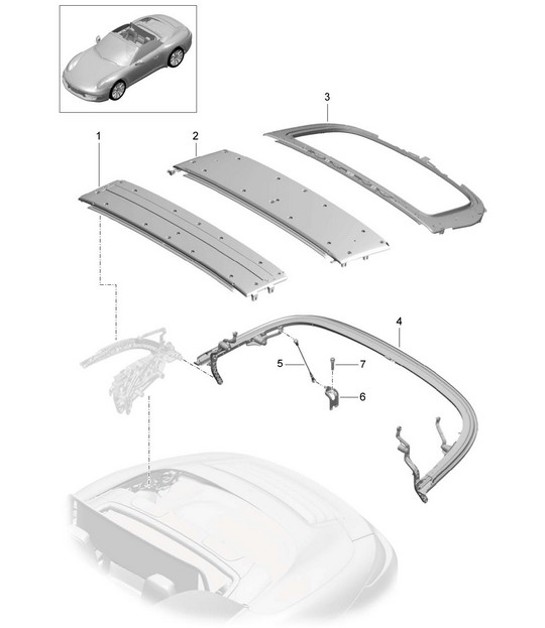 Diagram 811-020 Porsche 993 (911) (1994-1998) Body