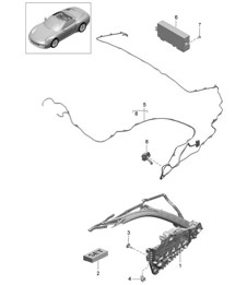 Top frame / Individual parts and electrical components - CABRIO - 991.1 2012-16