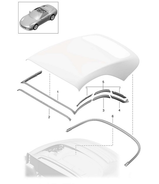 Convertible top and Seal - CABRIO - 991.1 2012-16