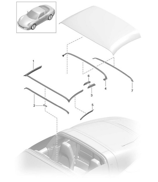Diagram 811-032 Porsche 958 Cayenne V6 3.6L Petrol (300Hp) 2010-17 Body