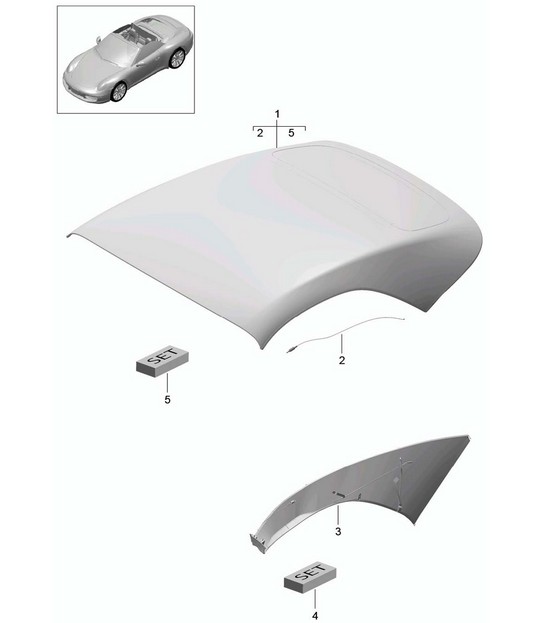 Convertible top covering / Roofliner - CABRIO - 991.1 2012-16