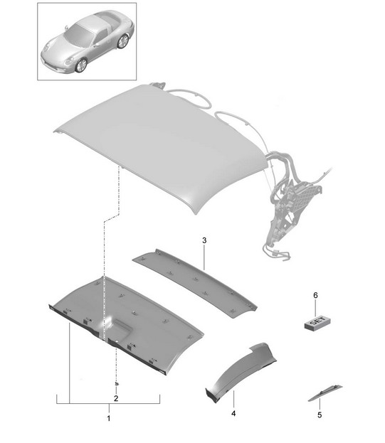 Convertible top / Roofliner - TARGA - 991.1 2012-16