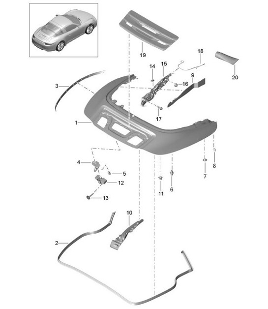 Diagram 811-062 Porsche 997 (911) MK1 2005-2008 Body