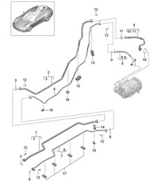 Refrigerant circuit / Underbody and Rear end 991.1 2012-16