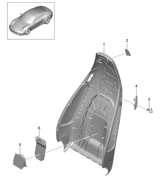 Backrest shell / sports seat/  Accessories 991.1 2012>>