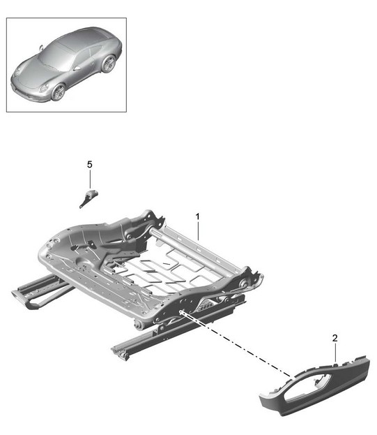 Seat frame / sports seat / Accessories 991.1 2012-16