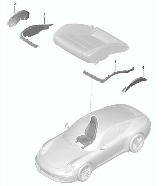 Cushion carrier / Frame / Seat surface / sports seat 991.1 2012-16