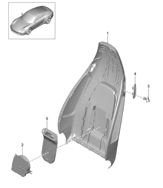 Backrest shell / Sports seat Plus / Accessories 991.1   2012>>