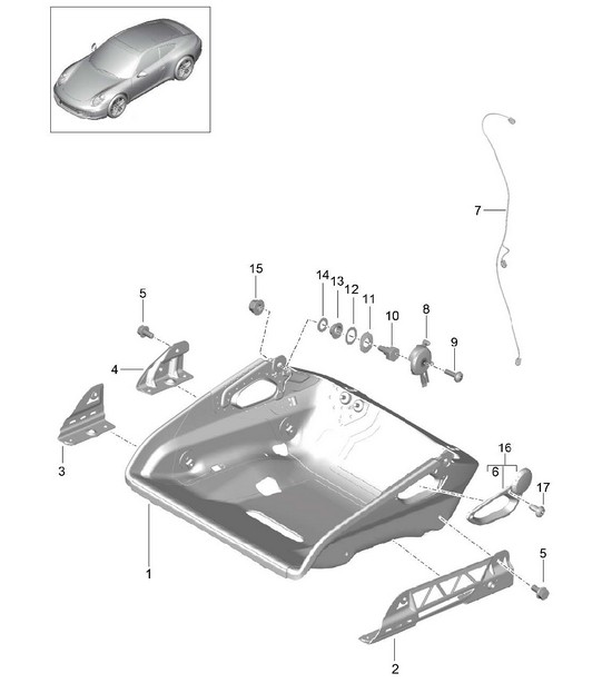 bucket seat Collapsible Seat frame Accessories 991.1 2012-2016