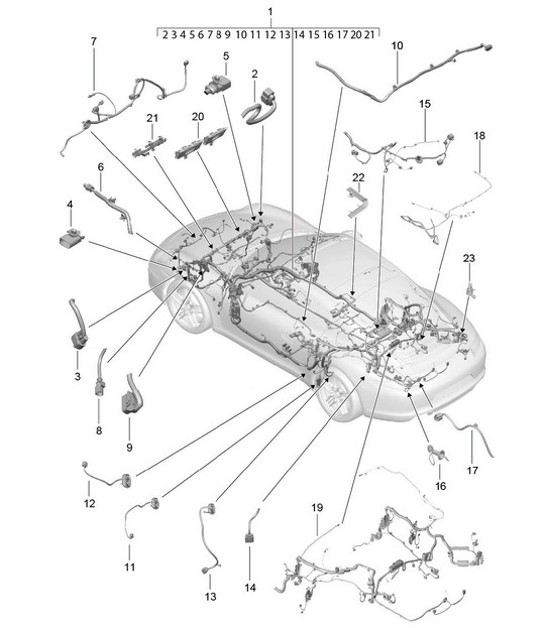 Diagram 902-010 Porsche Macan (95B) MK1 (2014-2018) Electrical equipment