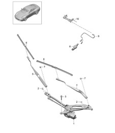 Windscreen wiper system / Rain sensor 991.1 2012-16