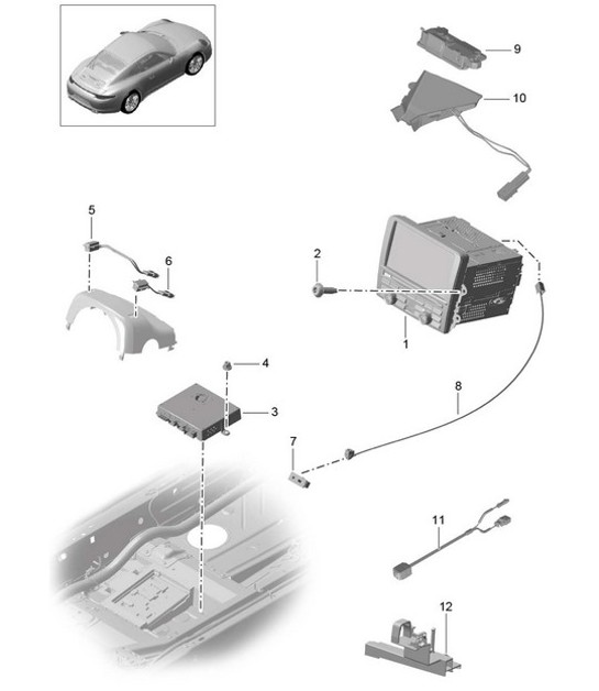 Diagram 911-000 Porsche Macan (95B) MK1 (2014-2018) Electrical equipment