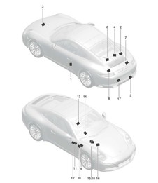 Signs / notices 991.2 Carrera 2017-19
