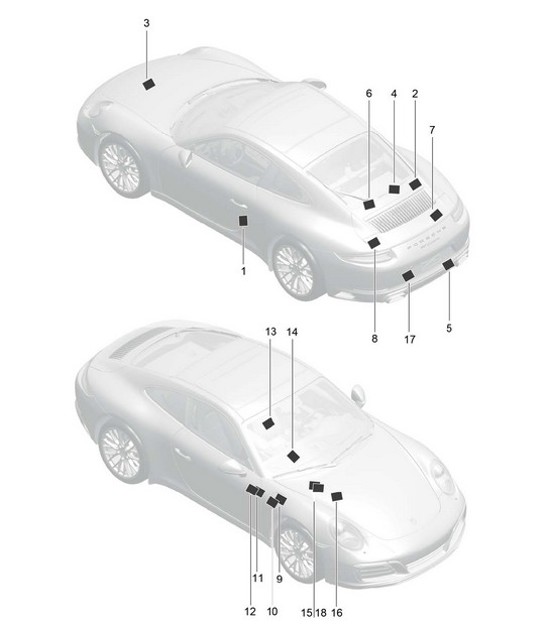Diagram 001-005 Porsche Cayman 987C / 981C (2005-2016) Accessories & others 