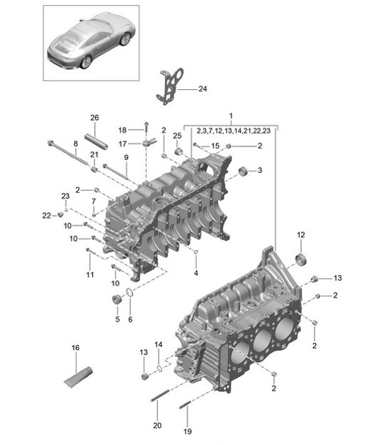 Diagram 101-005 Porsche Boxster 718 (982) 2017>> Engine