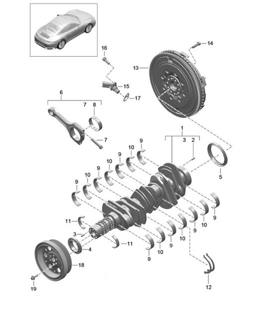Diagram 102-000 Porsche Macan (95B) MK1 (2014-2018) Engine