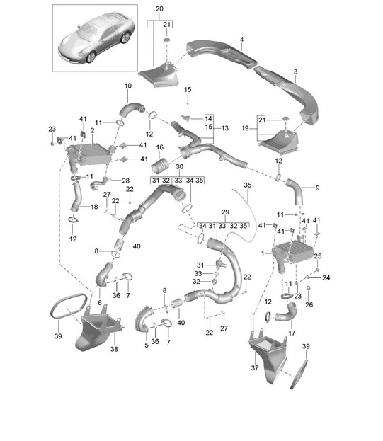 Charge air cooler / Turbocharging 991.2 Carrera 2017-19