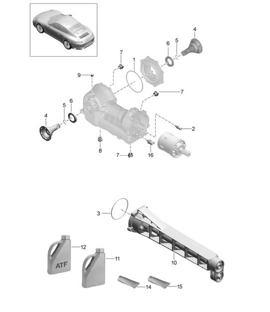 Diagram 305-005 Porsche Boxster 987 MKII 2.9L 2009-12 Transmission