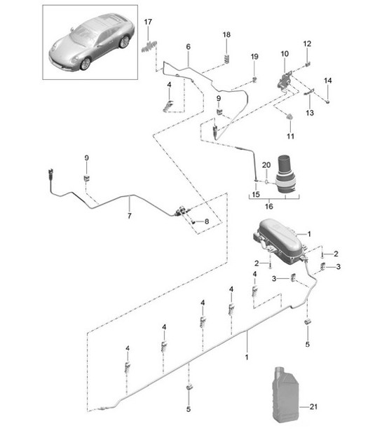 Diagram 402-003 Porsche 997 (911) MK2 2009-2012 Front Axle, Steering 