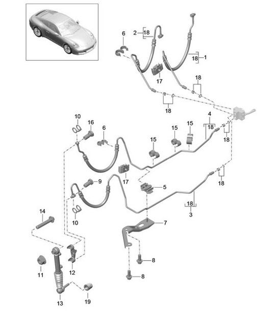 Diagram 402-050 Porsche Cayman 987C / 981C (2005-2016) Front Axle, Steering 