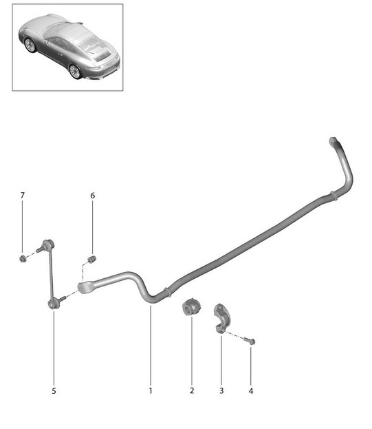 Anti-roll bar - Standard chassis, PR:-031,-352 - 991.2 Carrera 2017-19