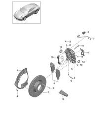 Disc brake / Front axle 991.2 Carrera 2017-19