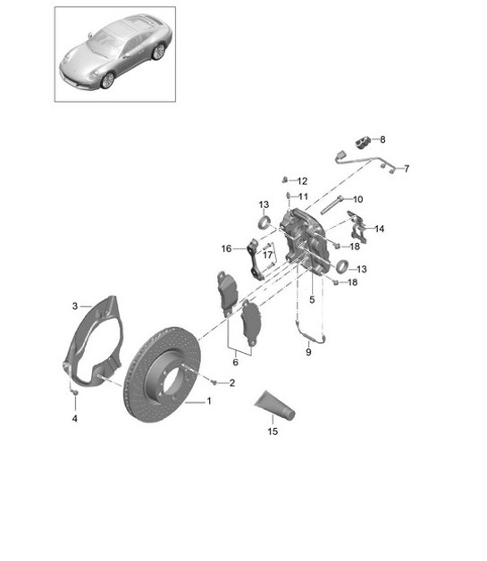 Diagram 602-000 Porsche 356 (1950-1965) Wheels, Brakes