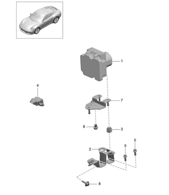 Hydraulic unit / Anti-locking brake syst. -abs- / Control 991.2 Carrera 2017-19