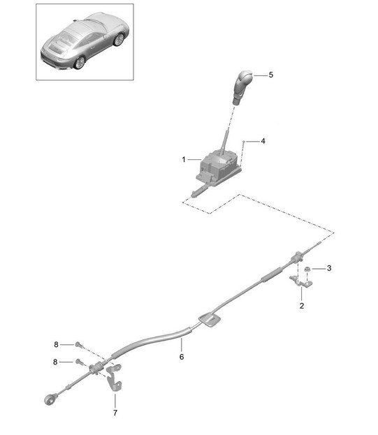 Selector lever - PDK - PR:250 - 991.2 Carrera 2017-19