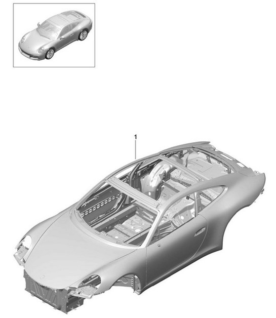 Diagram 801-000 Porsche 997 (911) MK1 2005-2008 Body