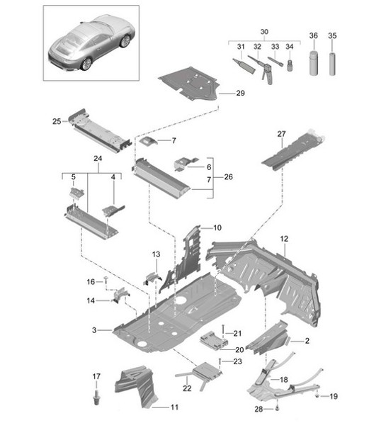 Diagram 801-020 Porsche Boxster 718 (982) 2017>> Body
