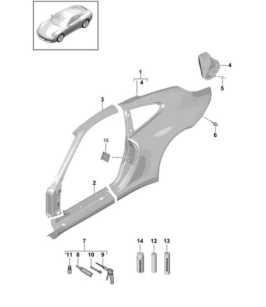 Diagram 801-055 Porsche Cayman 718C (982C) 2017>> Body