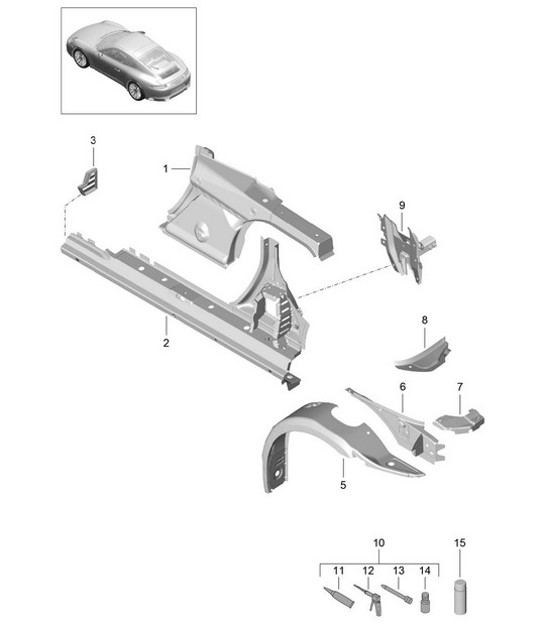 Diagram 801-060 Porsche Macan (95B) MK1 (2014-2018) Carrocería