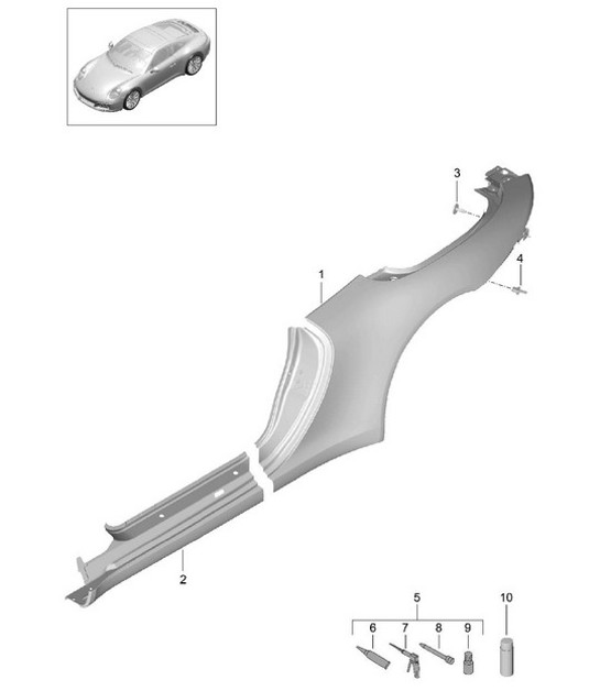 Diagram 801-065 Porsche 356 (1950-1965) Body