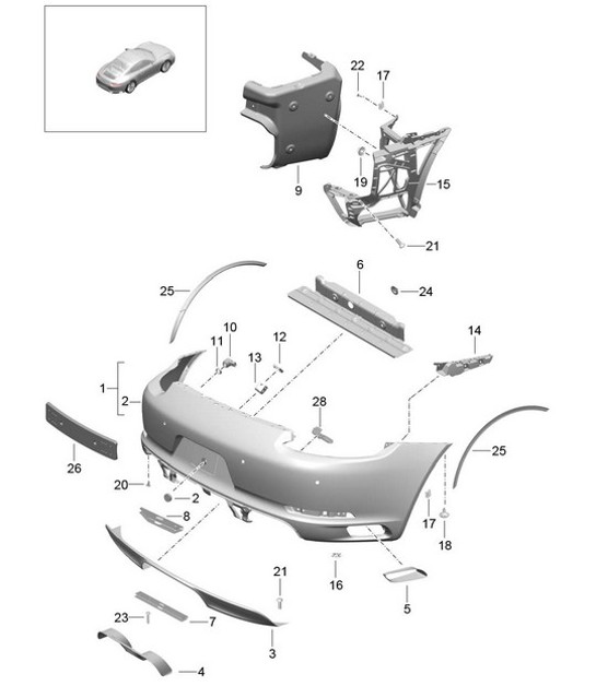 Diagram 802-011 Porsche Macan (95B) MK1 (2014-2018) Body